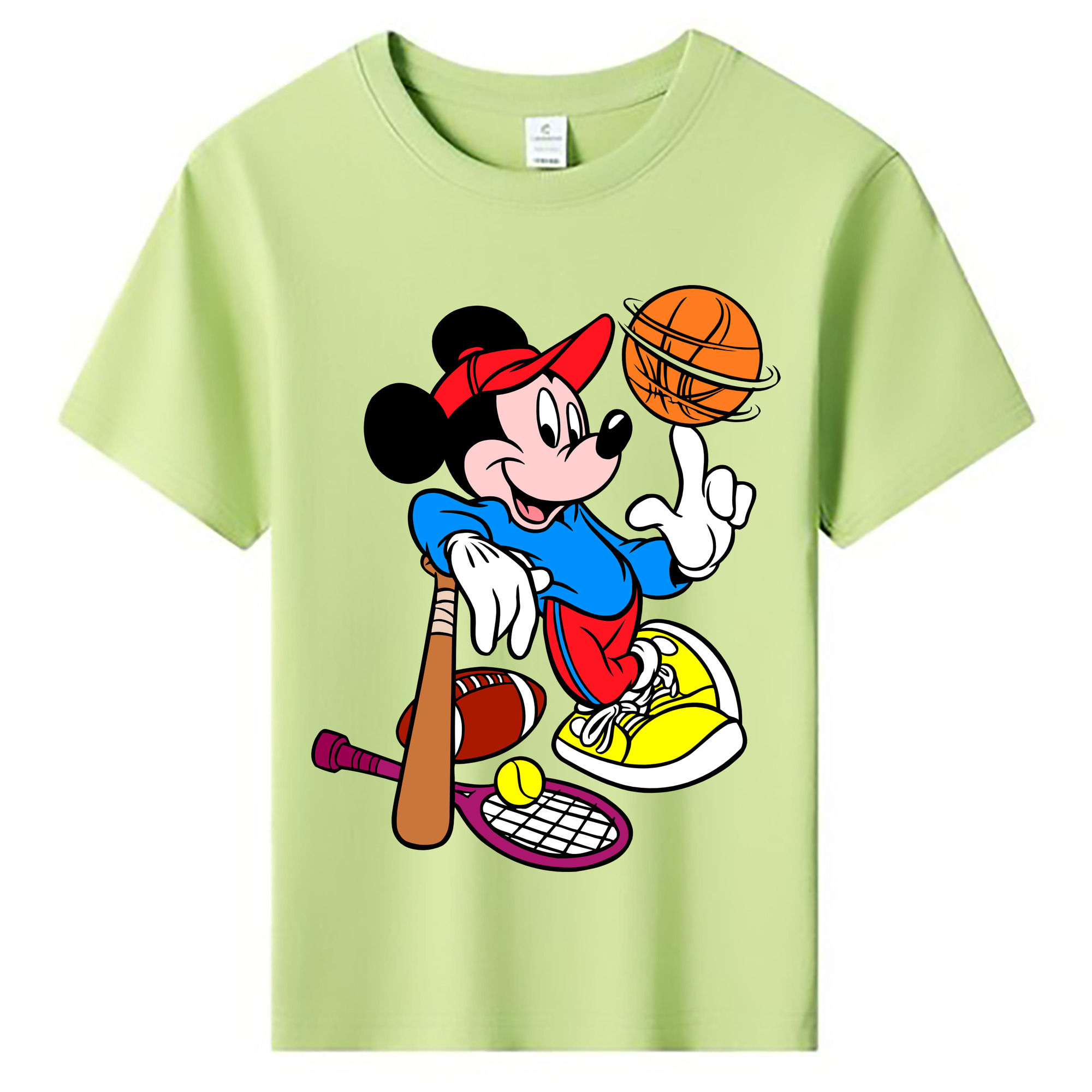 ミッキーマウス Mickey Mouse 綿100％キッズTシャツ（フロントプリント）
